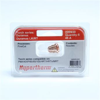 220930-Nozzle, Duramax and Duramax Lock, 30-45 A, FineCut